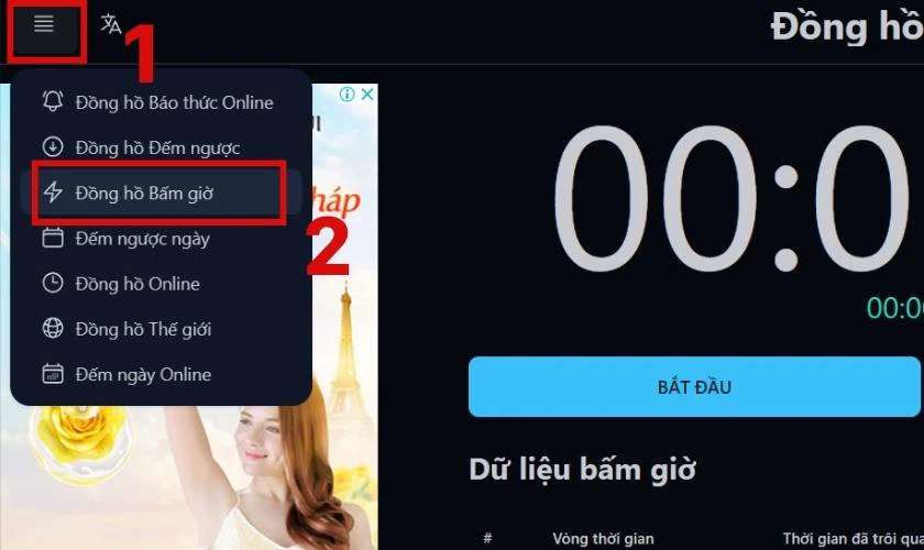 Hướng dẫn bấm giờ tr&ecirc;n m&aacute;y t&iacute;nh win 10, 11 bằng phần mềm online 