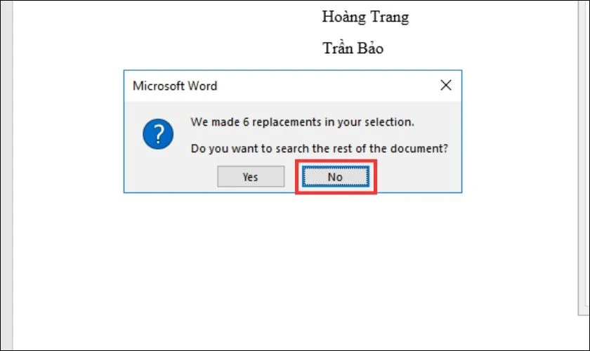 Chọn thực hiện tr&ecirc;n to&agrave;n văn bản hoặc kh&ocirc;ng