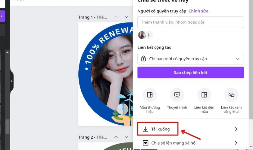 Tiếp đến l&agrave; Tải xuống
