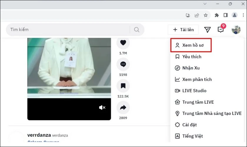 Nhấn chọn v&agrave;o mục Xem hồ sơ