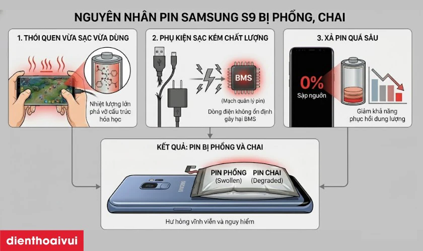 thay pin samsung s9 ch&iacute;nh h&atilde;ng