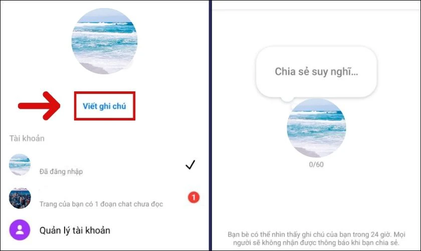 Nhấn v&agrave;o Viết ghi ch&uacute; v&agrave; nhập ghi ch&uacute;