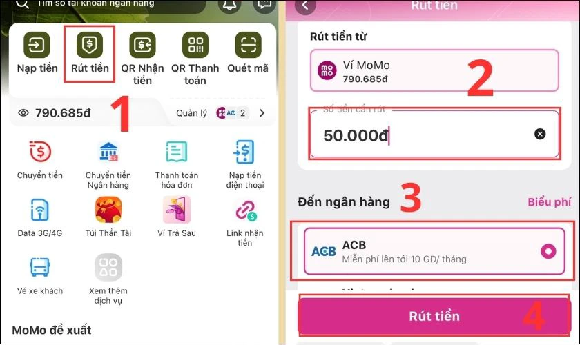 C&aacute;ch r&uacute;t tiền từ v&iacute; MoMo khi kh&ocirc;ng c&ograve;n d&ugrave;ng tới