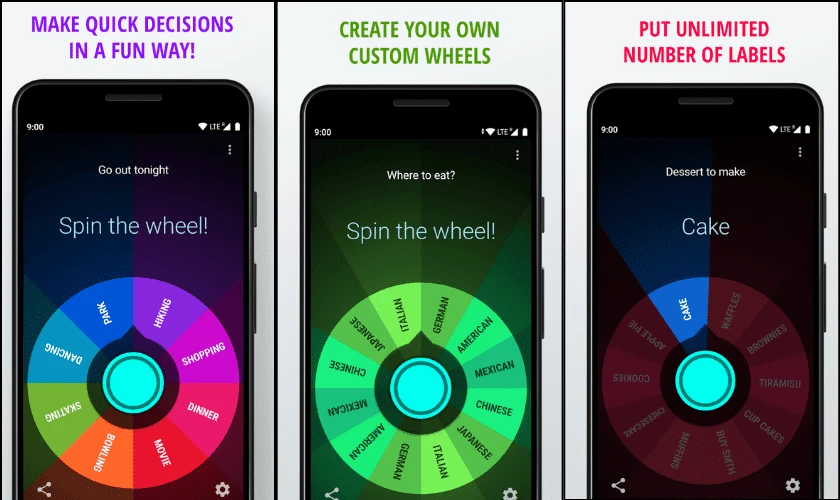 Decide Now - App tạo vòng quay may mắn trên điện thoại
