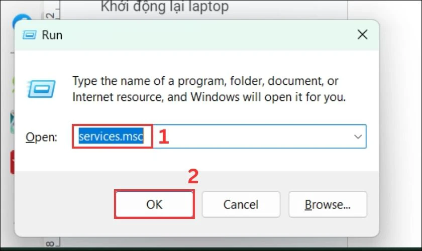 Khởi động lại tr&igrave;nh Audio Service sửa lỗi laptop kh&ocirc;ng nghe được loa ngo&agrave;i