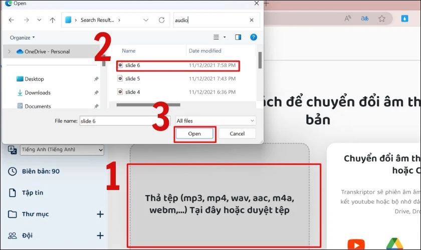 Tải file âm thanh trực tiếp trên máy