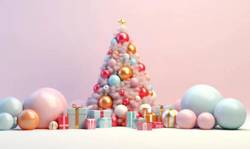 Ph&ocirc;ng nền gi&aacute;ng sinh m&agrave;u hồng pastel xinh xắn