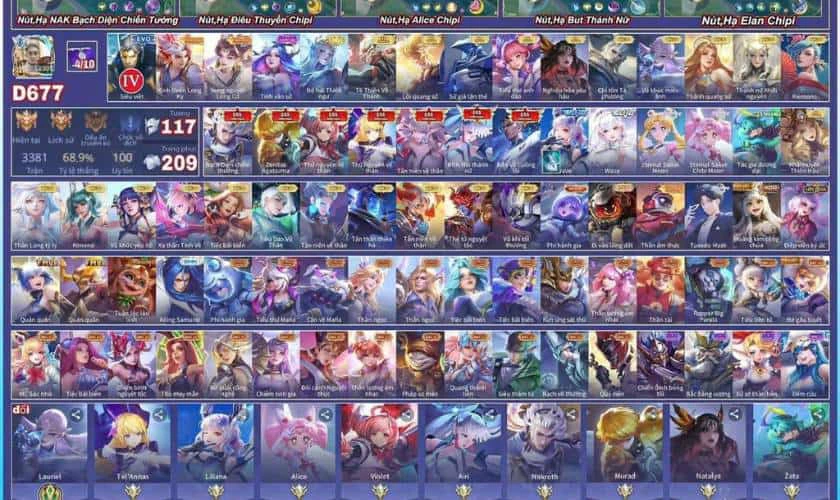 Acc free full tướng bạn n&ecirc;n biết