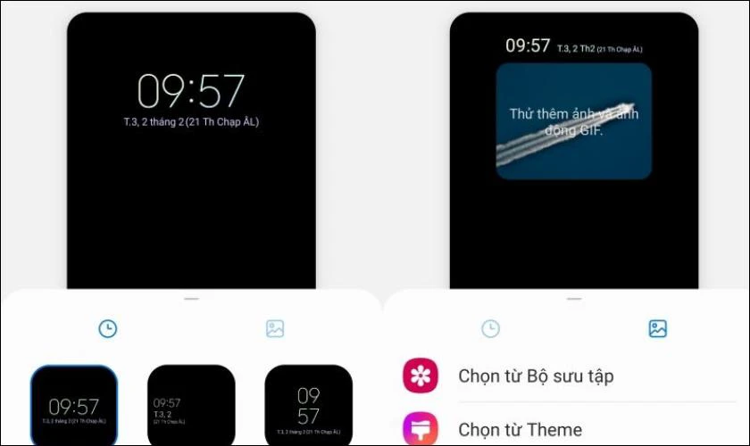 Chọn kiểu hiển thị lịch và đồng hồ
