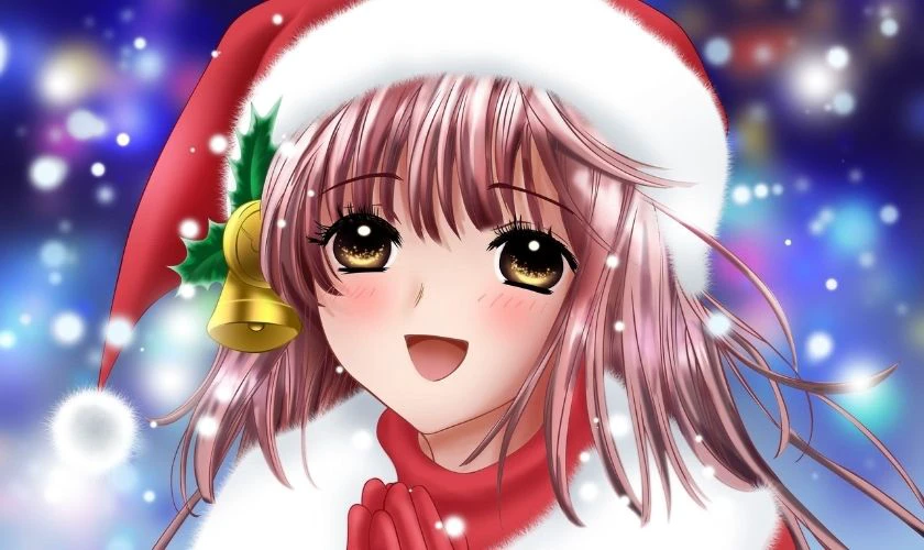 Ảnh anime nữ Gi&aacute;ng Sinh mắt long lanh