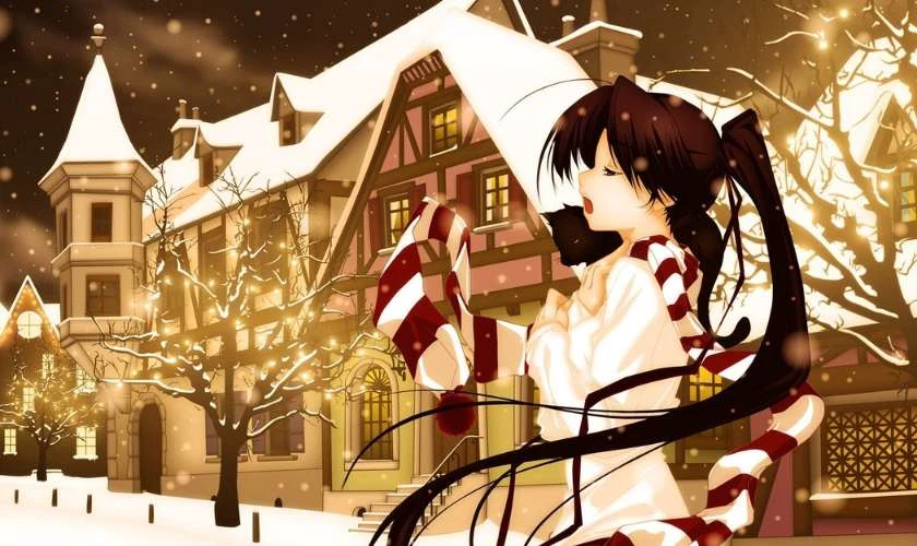 Ảnh anime nữ Gi&aacute;ng Sinh tuyệt đẹp