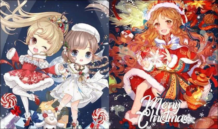 Ảnh anime chibi Gi&aacute;ng sinh tr&ecirc;n điện thoại