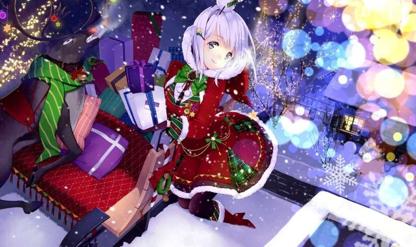 Ảnh anime nữ Gi&aacute;ng Sinh si&ecirc;u đẹp