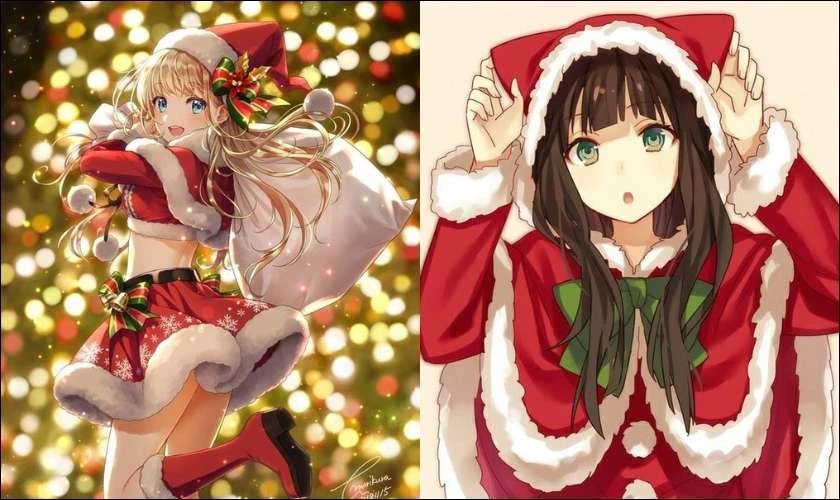 H&igrave;nh nền anime chibi Gi&aacute;ng sinh tr&ecirc;n điện thoại