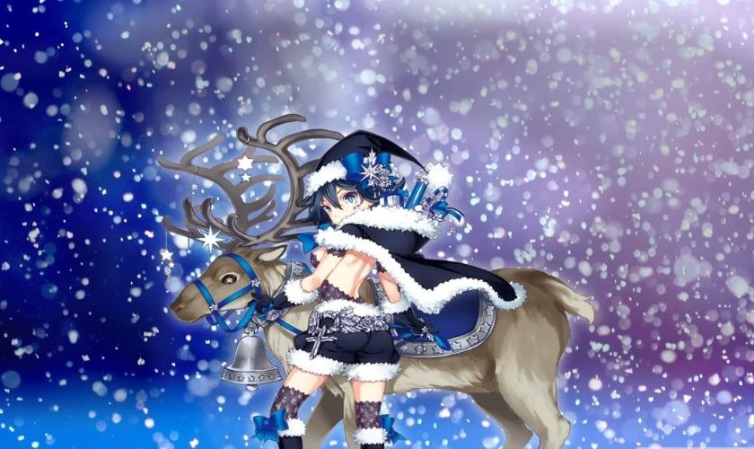 Ảnh anime nữ Gi&aacute;ng Sinh v&agrave; tuần lộc