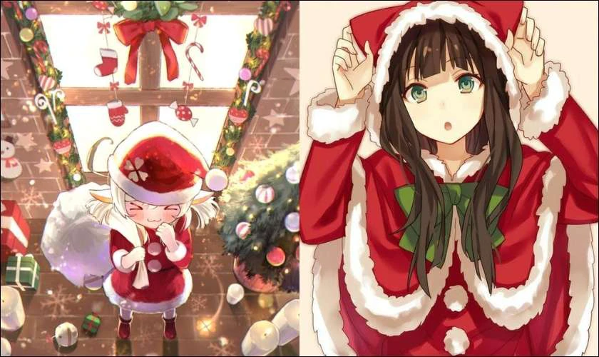 H&igrave;nh ảnh anime chibi Noel tr&ecirc;n điện thoại