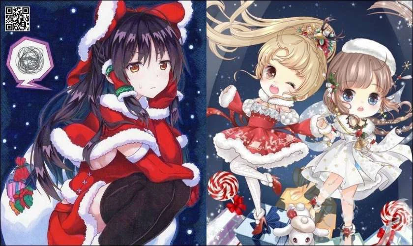 H&igrave;nh ảnh anime chibi Noel tr&ecirc;n điện thoại