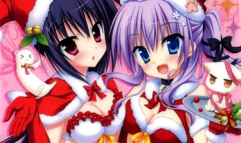Ảnh anime nữ Gi&aacute;ng Sinh chụp ảnh