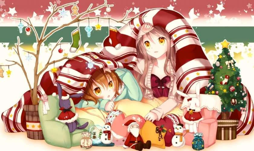 Ảnh anime nữ Gi&aacute;ng Sinh m&agrave;u sắc