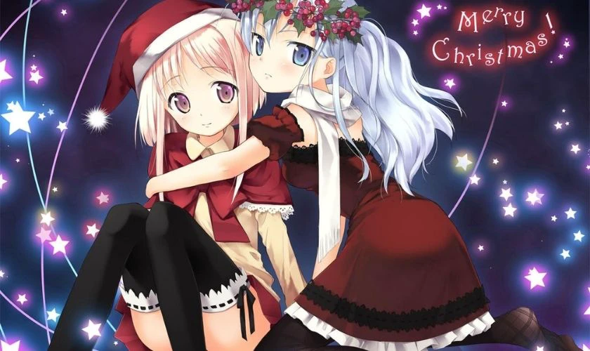 Ảnh anime nữ Gi&aacute;ng Sinh bestfriends