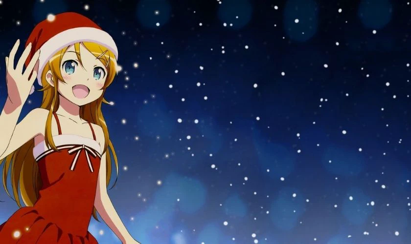 Ảnh anime nữ Gi&aacute;ng Sinh lấp l&aacute;nh