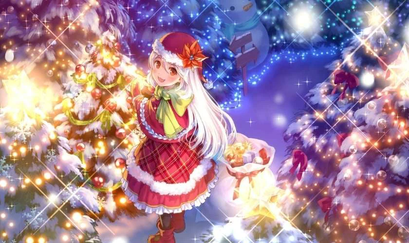 Ảnh anime nữ Gi&aacute;ng Sinh vui chơi