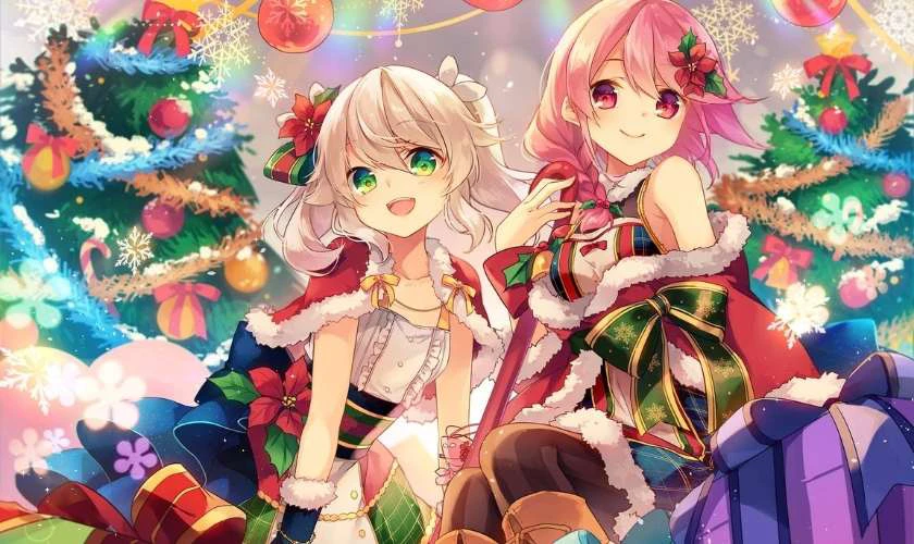 Ảnh anime nữ Gi&aacute;ng Sinh n&ocirc; đ&ugrave;a