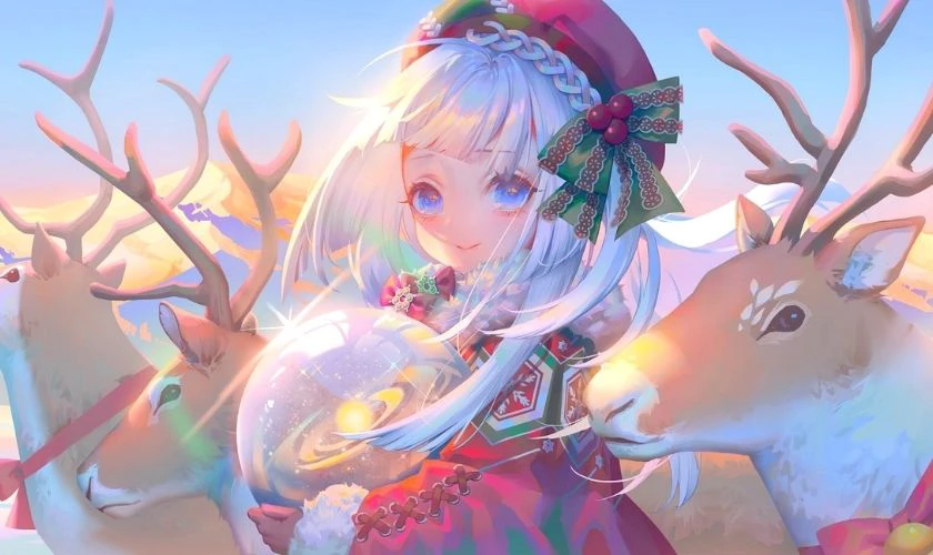 Ảnh anime nữ Gi&aacute;ng Sinh nữ tuyết