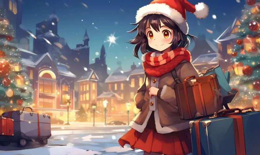 Ảnh anime nữ Gi&aacute;ng Sinh ng&acirc;y ng&ocirc;