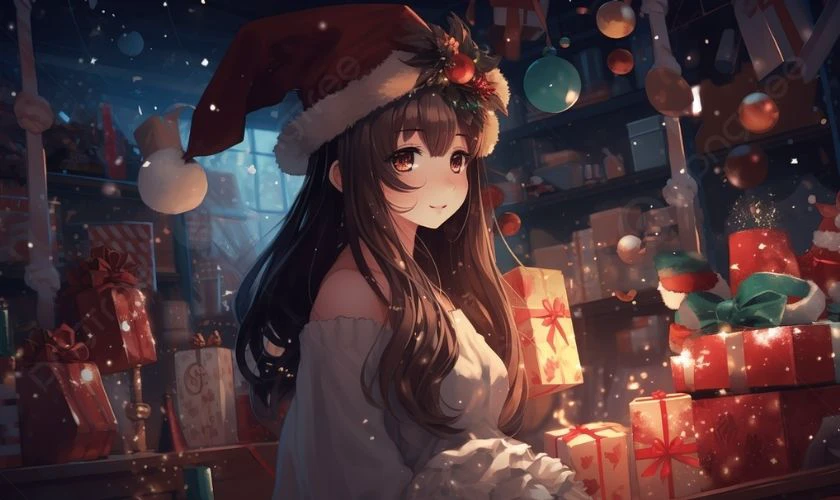 Ảnh nữ Gi&aacute;ng Sinh đội n&oacute;n