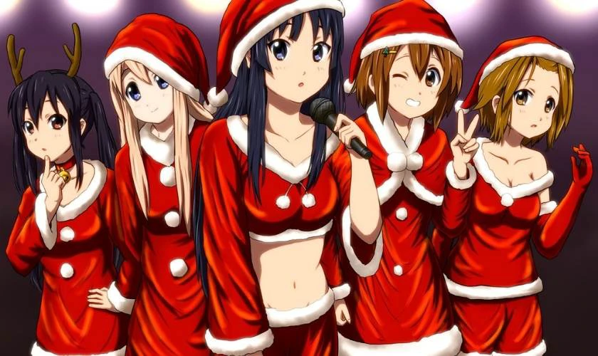 Ảnh anime nữ Gi&aacute;ng Sinh nh&oacute;m nữ sinh