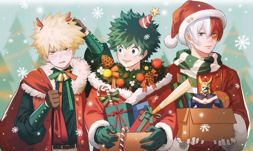 Ảnh chibi dễ thương c&ugrave;ng hộp qu&agrave;