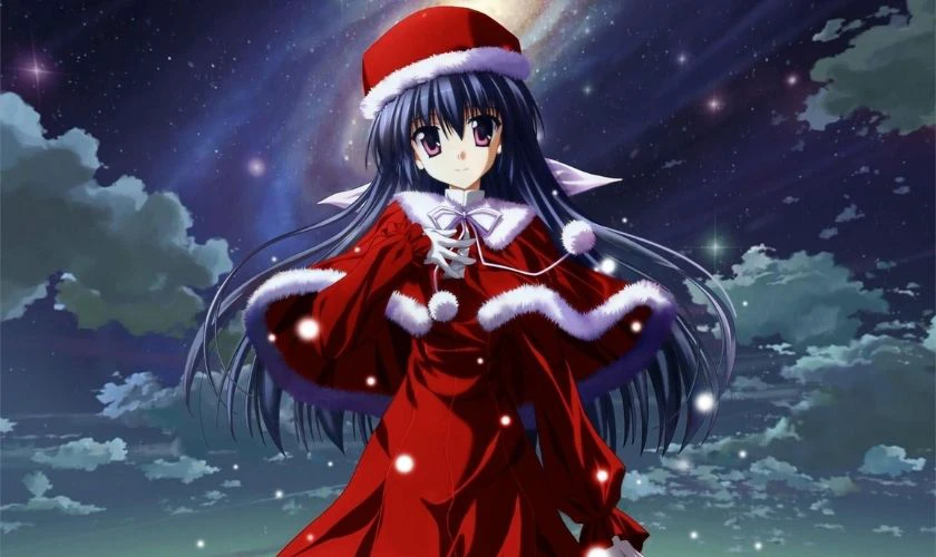 Ảnh anime nữ Gi&aacute;ng Sinh ban đ&ecirc;m