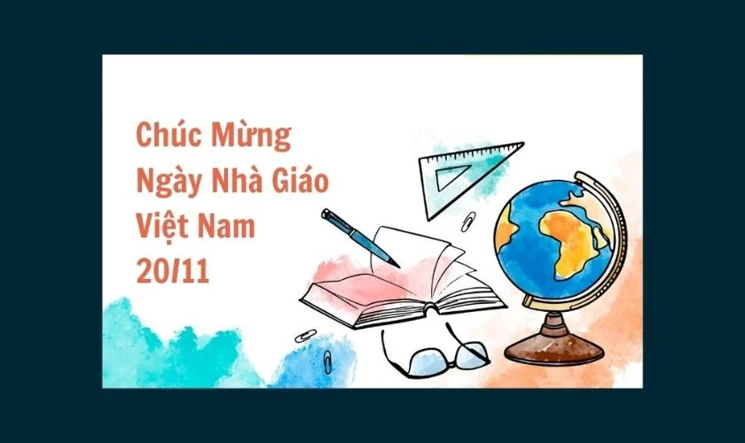 Ảnh bìa chúc mừng ngày 20/11 đẹp mắt, quả địa cầu