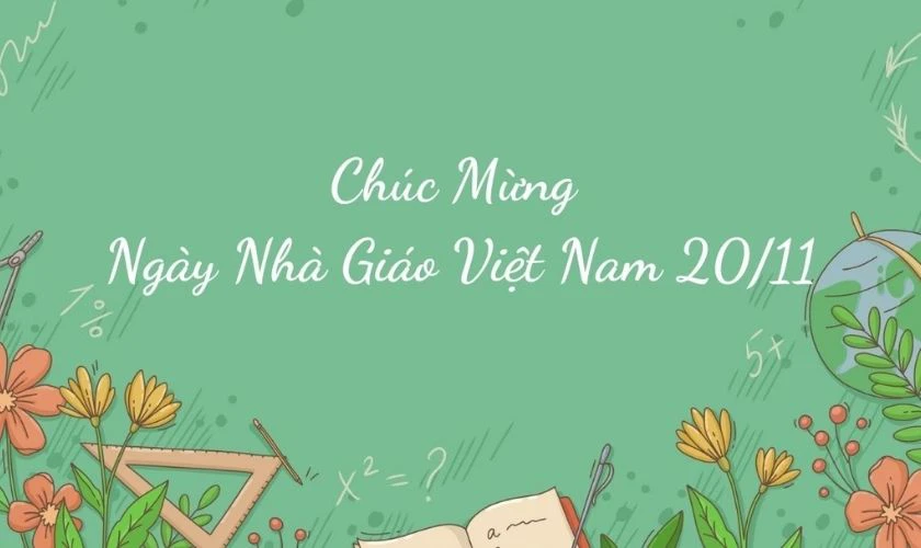 Ảnh bìa chúc mừng ngày 20/11 đẹp mắt xanh ngọc