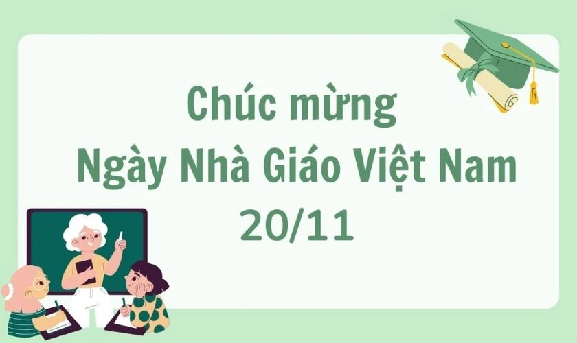 Ảnh bìa chúc mừng ngày 20/11 đẹp mắt màu be