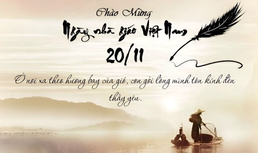 Tổng hợp ảnh bìa 20/11 kèm lời chúc ý nghĩa thư pháp