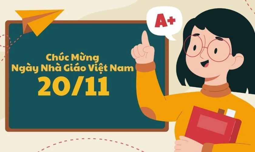 Ảnh bìa đẹp chúc mừng ngày Nhà giáo sáng tạo