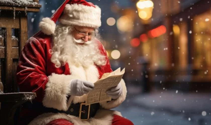 Ảnh bìa Giáng sinh với hình ảnh ông già Noel đọc thơ