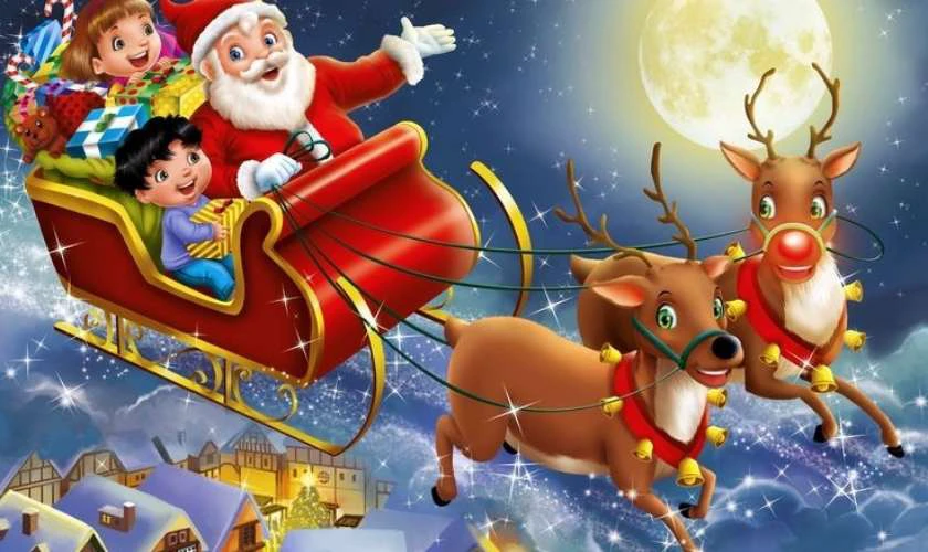 Hình ảnh ông già Noel và tuần lộc