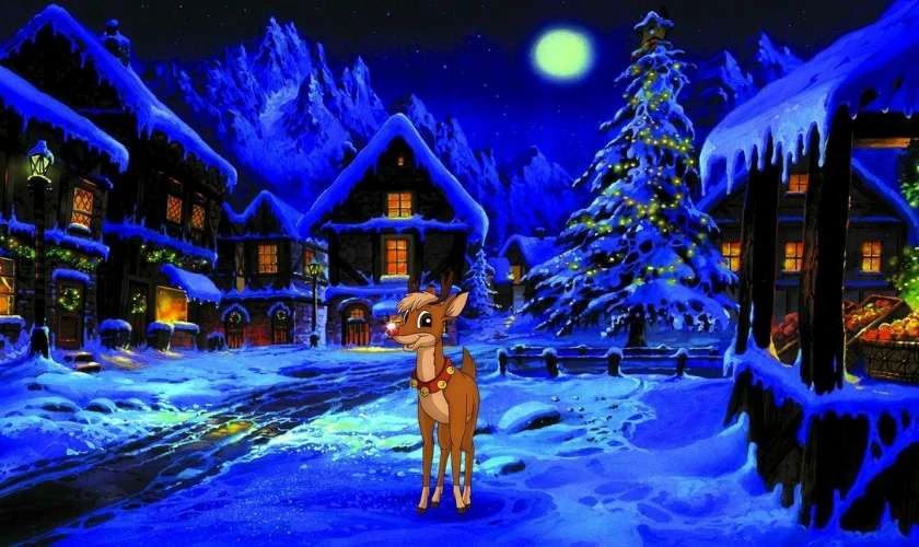 Ảnh nhân vật hoạt hình Noel màu xanh