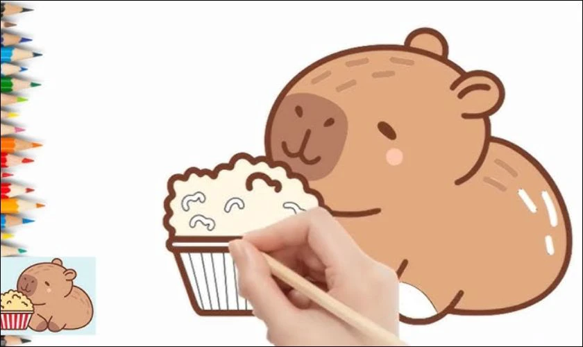 H&igrave;nh ảnh Capybara cute vẽ tay đ&aacute;ng y&ecirc;u nhất
