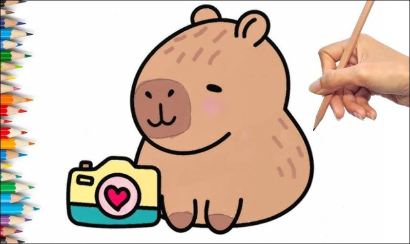 Capybara b&ecirc;n m&aacute;y ảnh