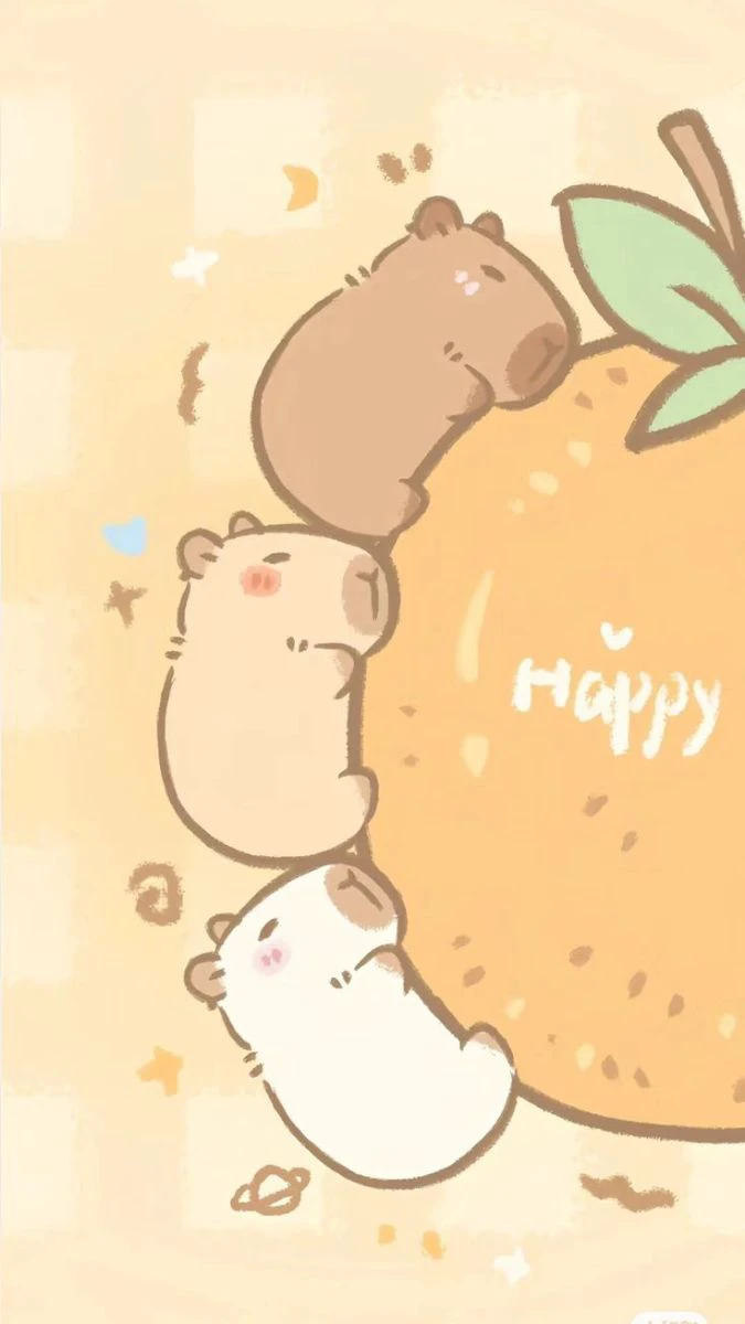 Ảnh nền điện thoại Capybara v&ocirc; tri