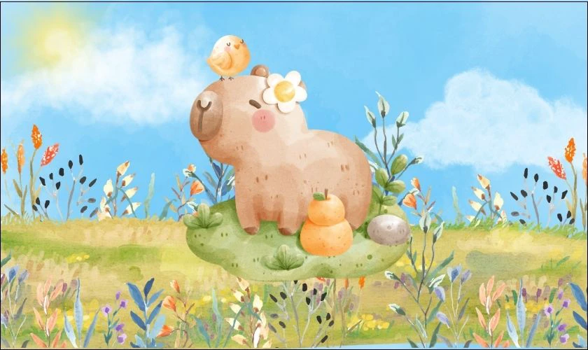H&igrave;nh nền PC Capybara cute