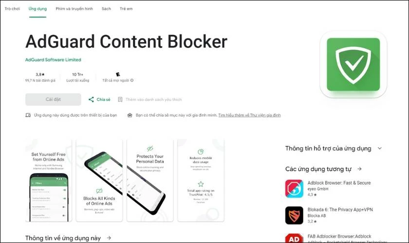AdGuard- App chặn quảng c&aacute;o YouTube