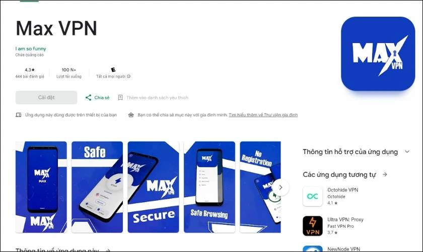 Ứng dụng Max VPN chặn quảng c&aacute;o YouTube&nbsp;