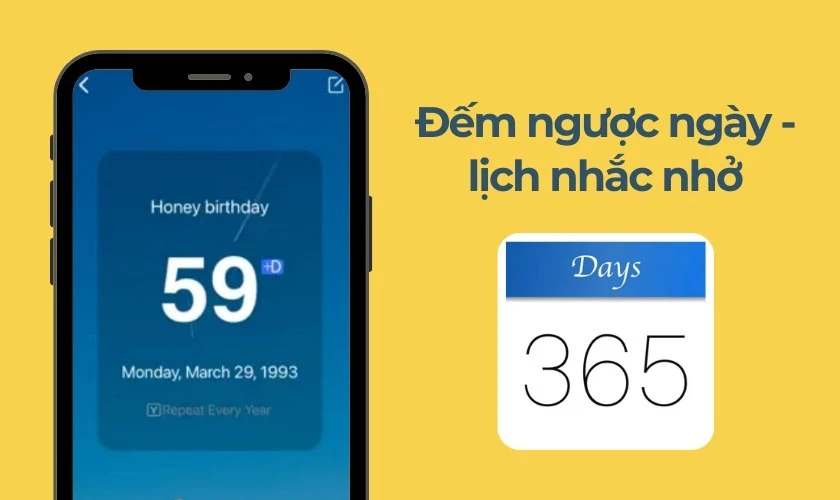 App Đếm ngược ngày - lịch nhắc nhở