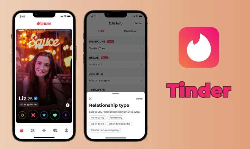 Ứng dụng hẹn hò Tinder trên điện thoại
