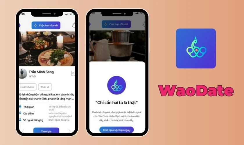 App hẹn hò WaoDate trên điện thoại